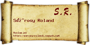 Sárosy Roland névjegykártya